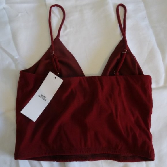 Burgundy Urban Outfitters Crop Top - Picture 2 of 5